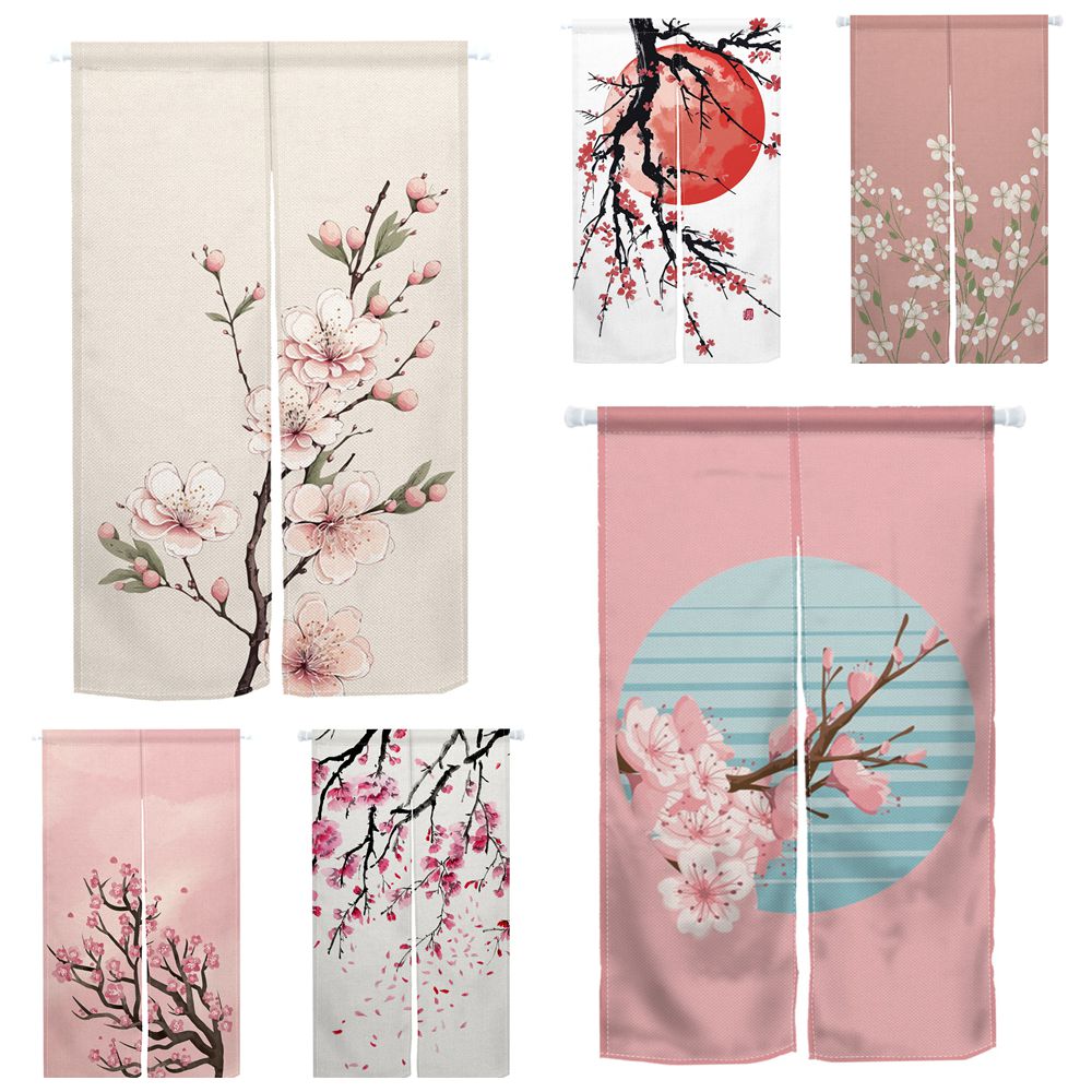 Noren Curtain Doorway - Tenda per porta con fiori di