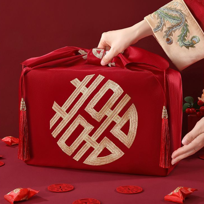 Furoshiki Wrap Cloth - Fazzoletto rosso stile cinese Furoshiki Panno
