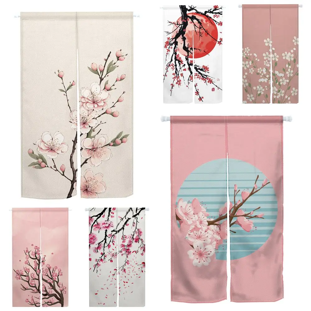 Noren Curtain Doorway - Tenda per porta con fiori di