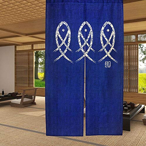 Noren Curtain Doorway - Personaggio antico Pesce Tenda Noren giapponese